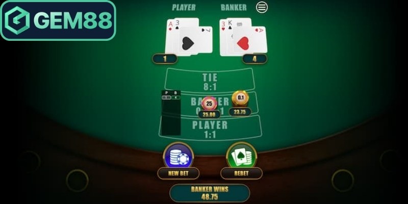 Baccarat tại nhà cái Gem88 là một trò chơi cá cược phổ biến