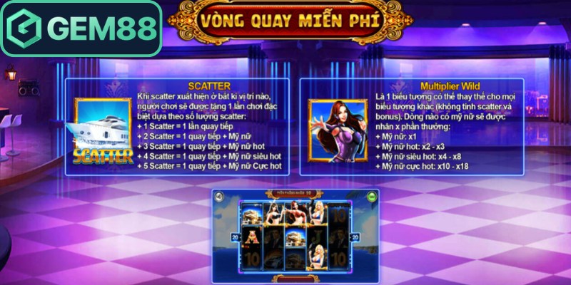 Xuất hiện biểu tượng Scatter nhận vòng quay miễn phí