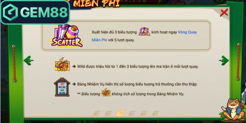 Naruto Gem88 Slot Nhẫn Giả Hấp Dẫn Săn Hũ Cực Đỉnh 2 Khám phá 3 biểu tượng đặc biệt với tỷ lệ thưởng hấp dẫn