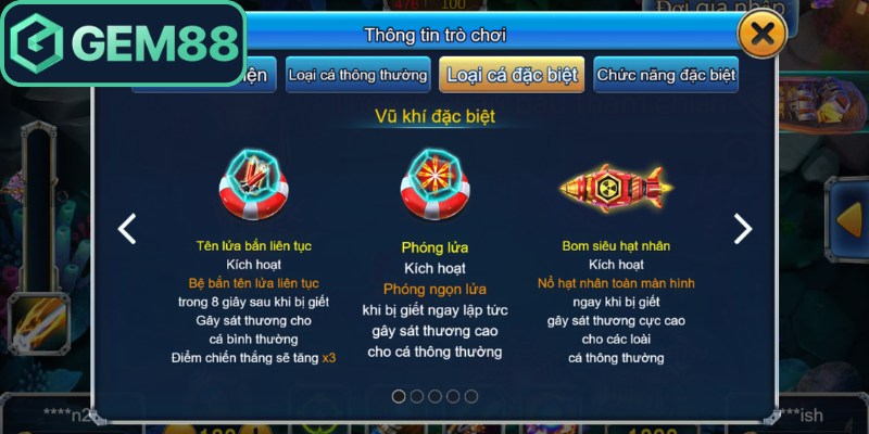 Thiện Xạ Bắn Cá Gem88 - Hướng Dẫn Trải Nghiệm Chi Tiết 2 Điểm qua loài cá đặc biệt trong thiện xạ bắn cá Gem88