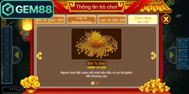 2 tính năng đặc biệt trong game tiên bắn cá Gem88